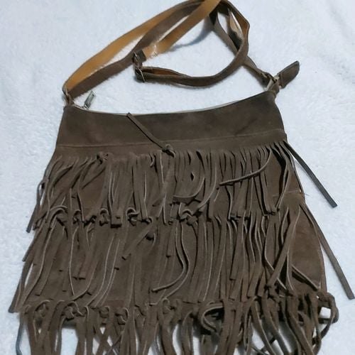 bolsa transversal boho camurça marrom