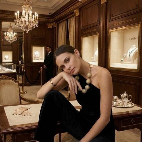 colar camila vanni statement resina bege