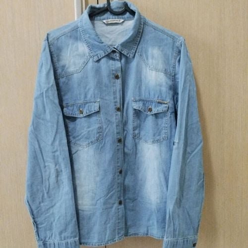 camisa jeans demin azul m