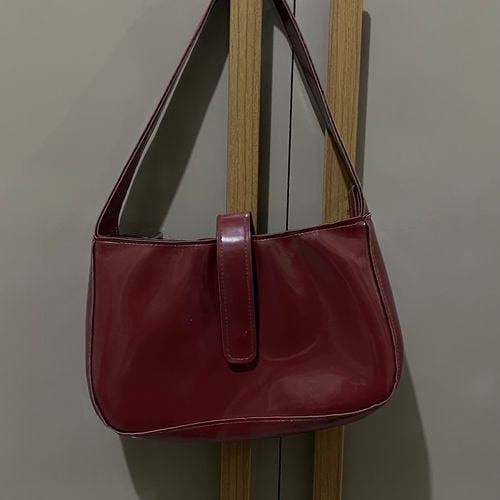 bolsa de ombro vinil vermelha