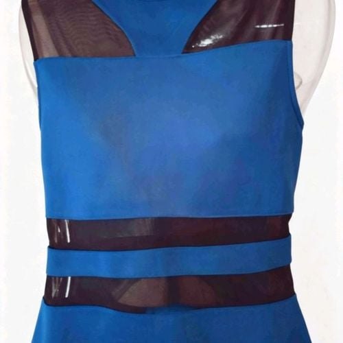 vestido marisa azul com tela m