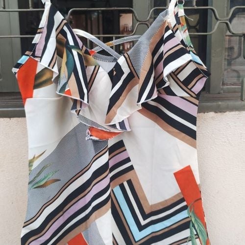 blusa alcinha m.d apaza estampada p