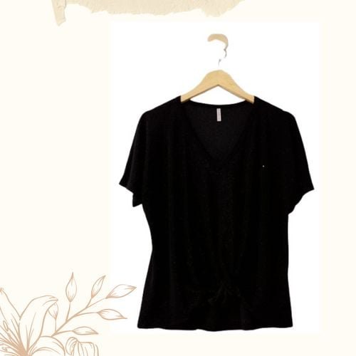 blusa de festa em lurex preta g (le58050)