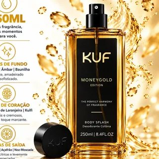 Body Splash Kuf Moneygold 250ml Masculino Importado