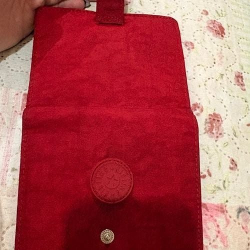 carteira kipling vermelha compacta